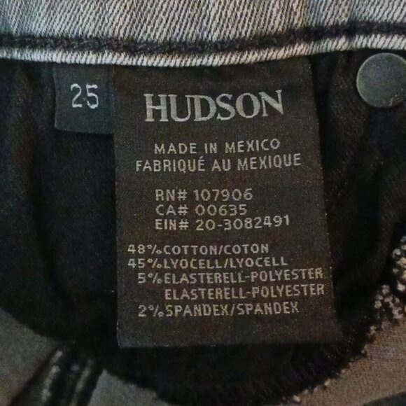 Hudson Jeans Gray Denim Super Skinny Stretch Mid Rise Natalie Size 25 - Picture 7 of 9